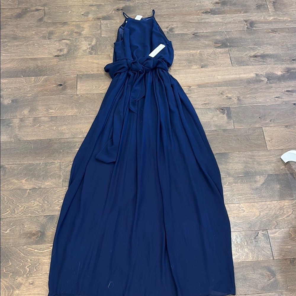 Donna Morgan Blue Halter Maxi Sundress